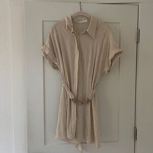 Linen Belted Summer Dress | Mustard Seed | Medium